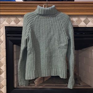 Light Green Wool Turtleneck Sweater